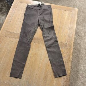 j.crew leather light brown pants - brand new with tags